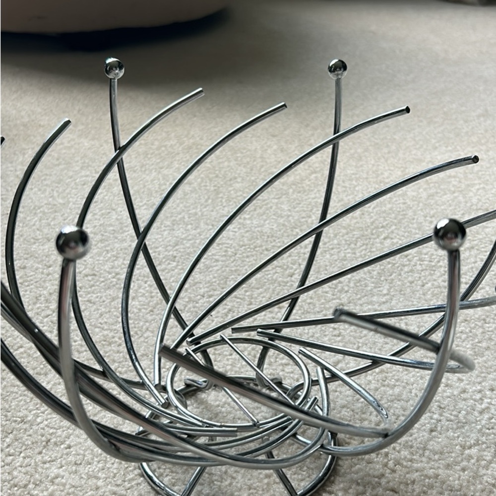 Silver Metal Fruit Basket